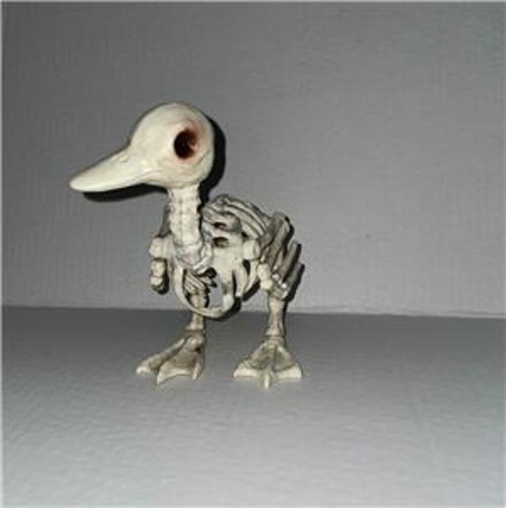 8" BABY DUCK SKELETON SPOOKY BONEZ ANIMAL HALLOWEEN PROP DECORATION
